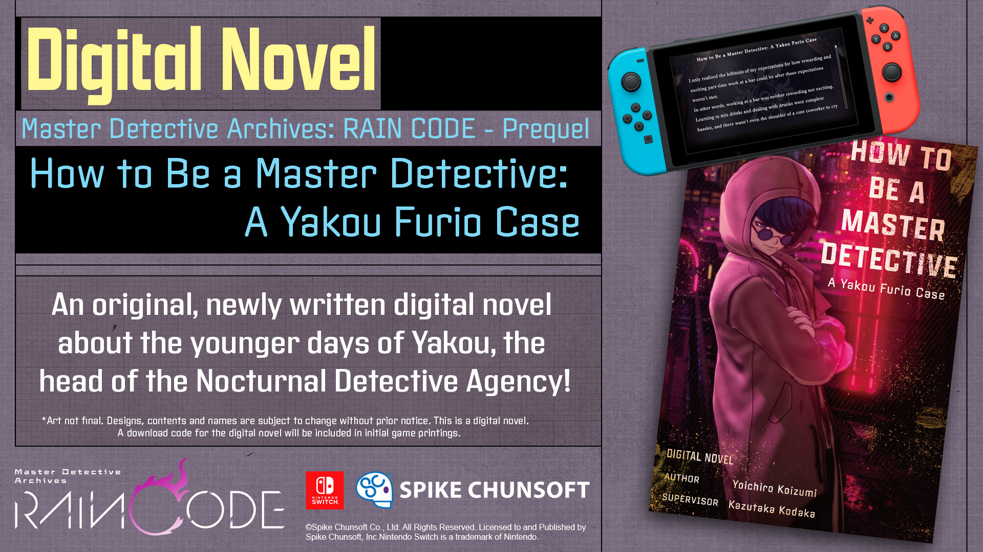 Spike Chunsoft, Digital Detective Chunsoft Master Spike Releases RAIN Archives: Novel - Inc. Details CODE
